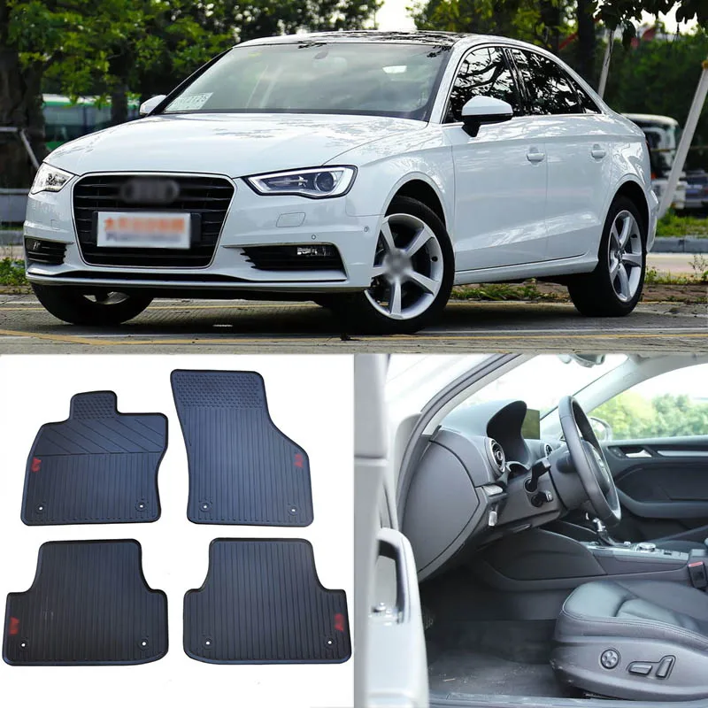

High Quality Full Set All Weather Heavy Duty Black Rubber Floor Mats For Audi A3 2014-2015