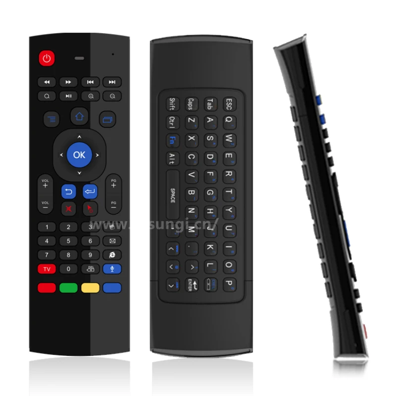 2 4G MX3 USB Беспроводная клавиатура 3в1 Air Fly Mouse GYRO Sensing Remote IR Learning с голосовым