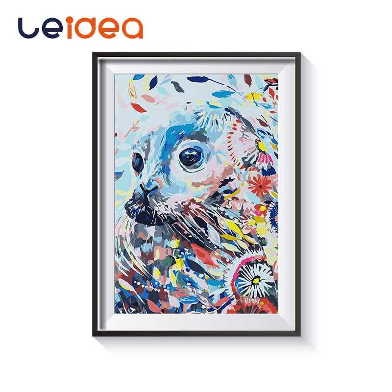 

Coloring By Numbers On Canvas Colorful Seal Animal Aall Art Pictures Diy Acrylic Paints Paintings Decoration Living Room