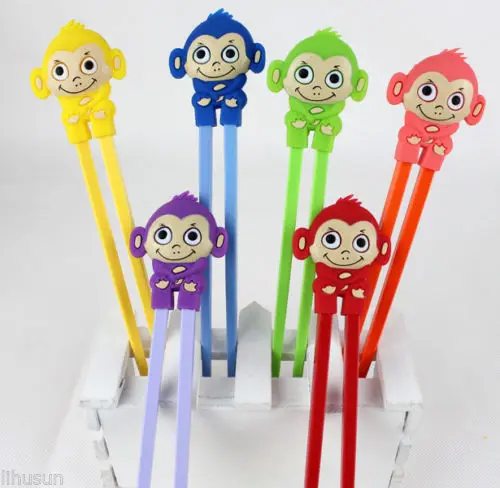 

wholesale 4Pairs Cute Monkey Kid Baby Tablewar Detachable Learning Training Chopsticks