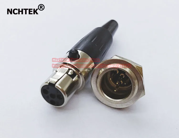 NCHTEK Mini XLR 4Pin Male + Female Plug Audio Microphone Chassis Panel Mount Connector Adapter/Free shipping/2PAIRS(4PCS) | Обустройство