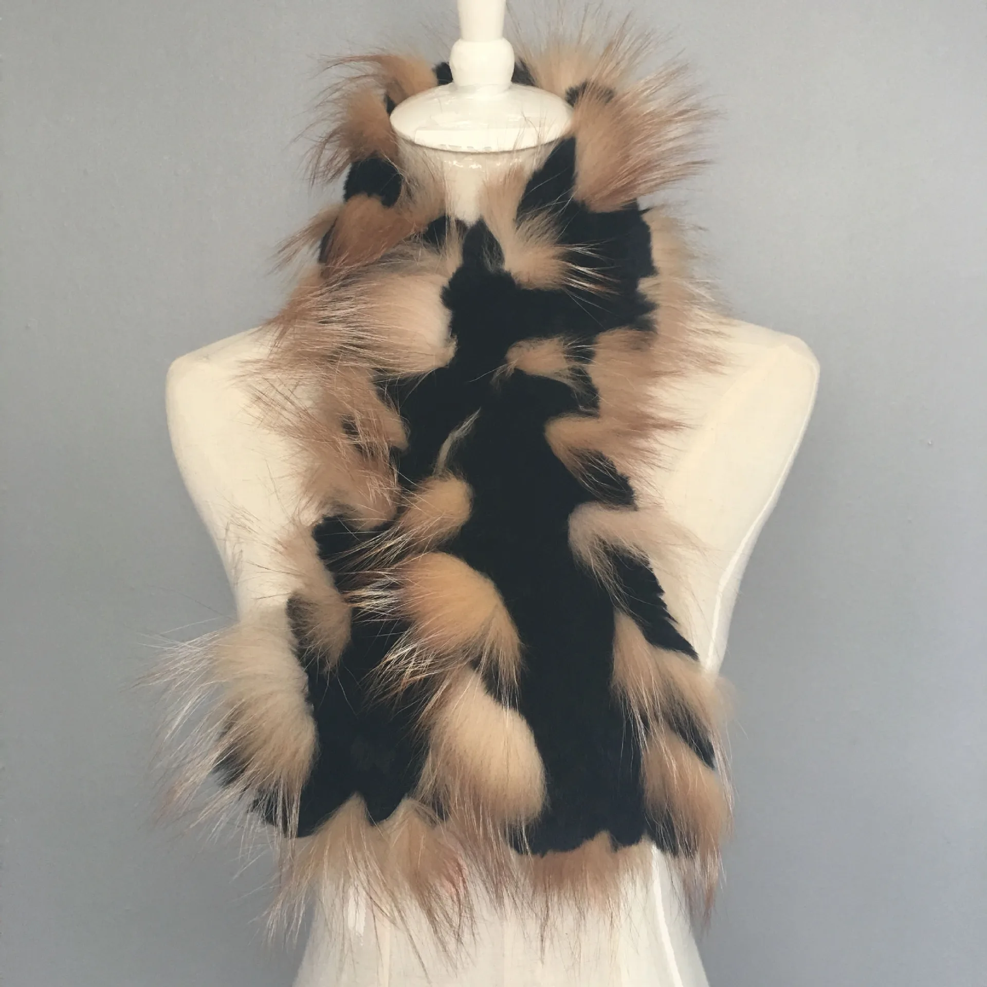New arrival 90cm Soft Scarves Winter Real Fur long neck warmer fox fur