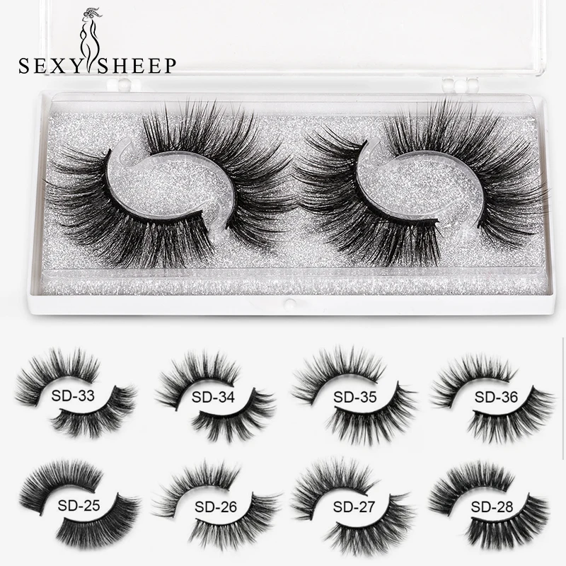 

SEXYSHEEP 2pairs/lot Faux 3D mink eyelashes lashes makeup kit 3D false Lashes eyelash extension mink eyelashes maquiagem