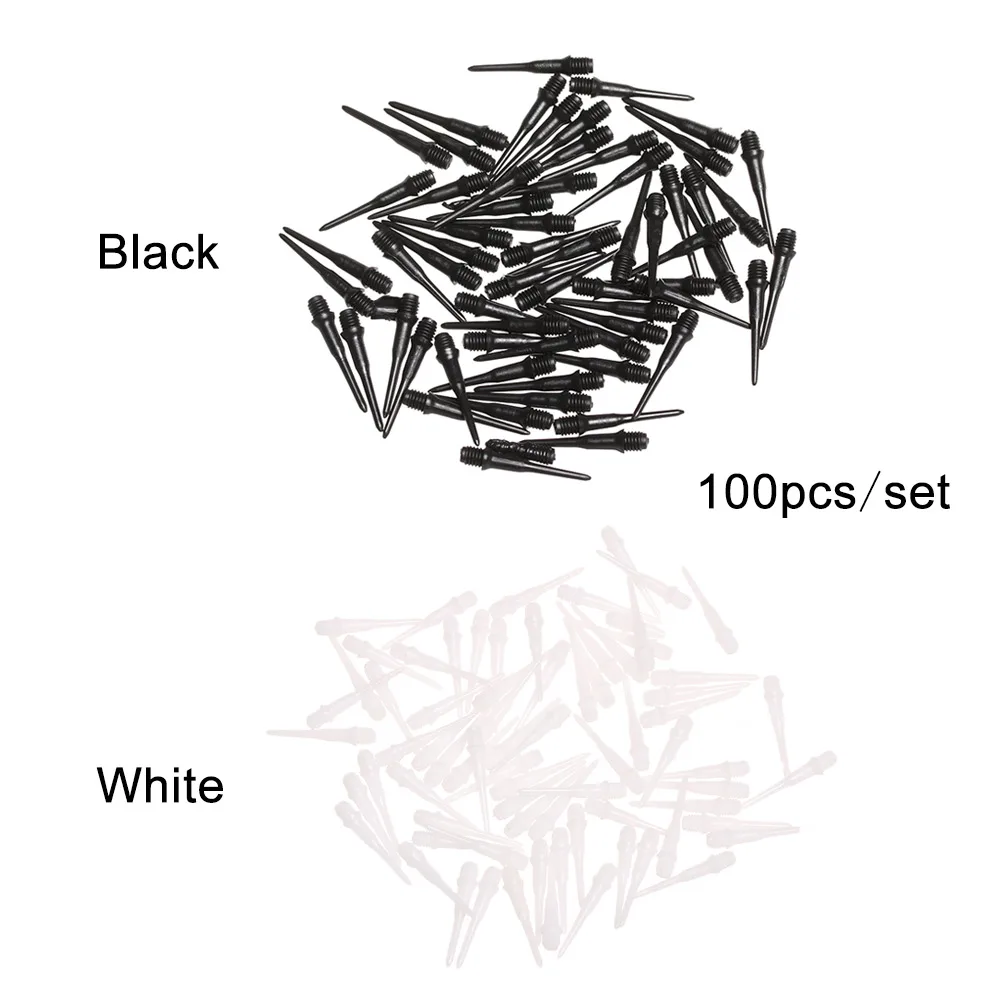 100 шт 27 мм черные Дартс Валы мягкие наконечники профессиональные пластиковые нити Сменные Аксессуары Гаджеты 2BA размер для Дартс игр