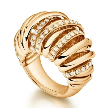 

GODKI New Luxury Cross Lines CZ Cubic Zircon CZ Rings for Women Bridal Engagement Wedding Dubai Gold Finger Rings