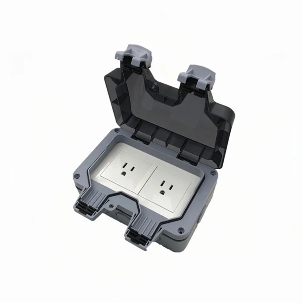 

15A Wall socket Power Supply IP66 Outdoor Switch Workshop Garden Outlet Port Plug Panel Box Household Receptacle