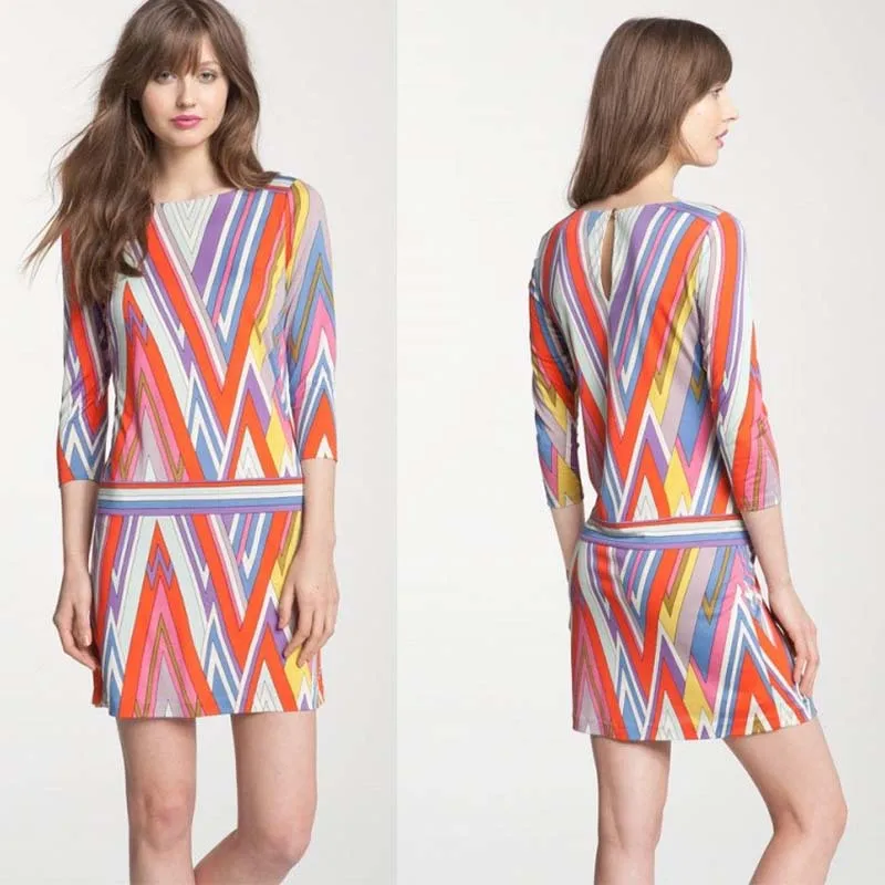 free shipping epucci dress abstract geometric the multicolored the