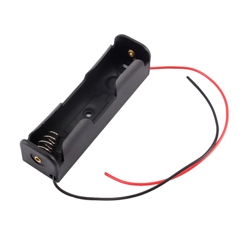 

Black 18650 Battery 3.7V Clip Holder Box Case With Wire Lead Battery Storage Box 18650 Battery Holder