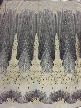 

high qualith african SH-092 sequins tulle mesh fabric sparkly glued glitter sequins lace fabric