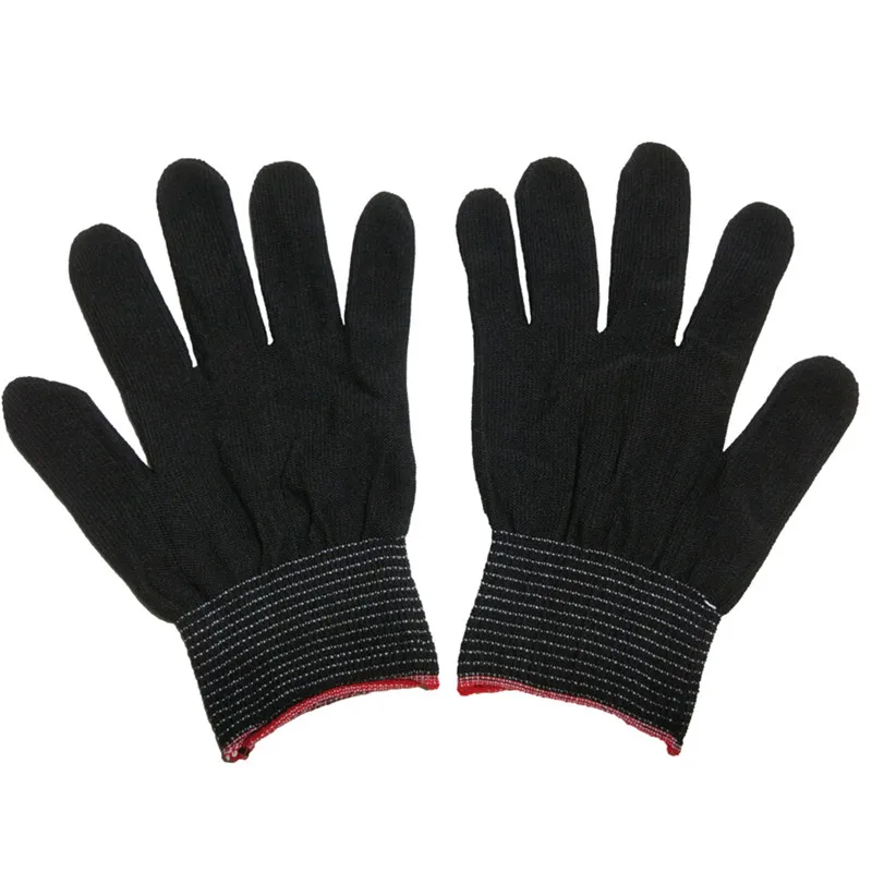 

2 pairs Nylon Black Antistatic Work Gloves Knit Working Gardening Lumbering Hand Safety Security Protector Grip White