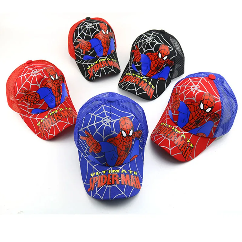 

Cartoon children's baseball cap 2019 new fashion spider man net cap cute boy summer outdoor hat freely adjustable baseball hats