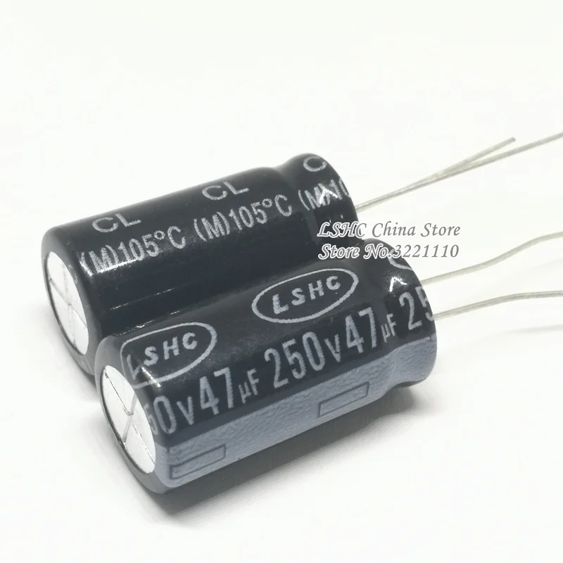 10pcs 47UF 250V 13X25mm Aluminum Electrolytic Capacitor 250V 47UF 13*25mm CL series 105