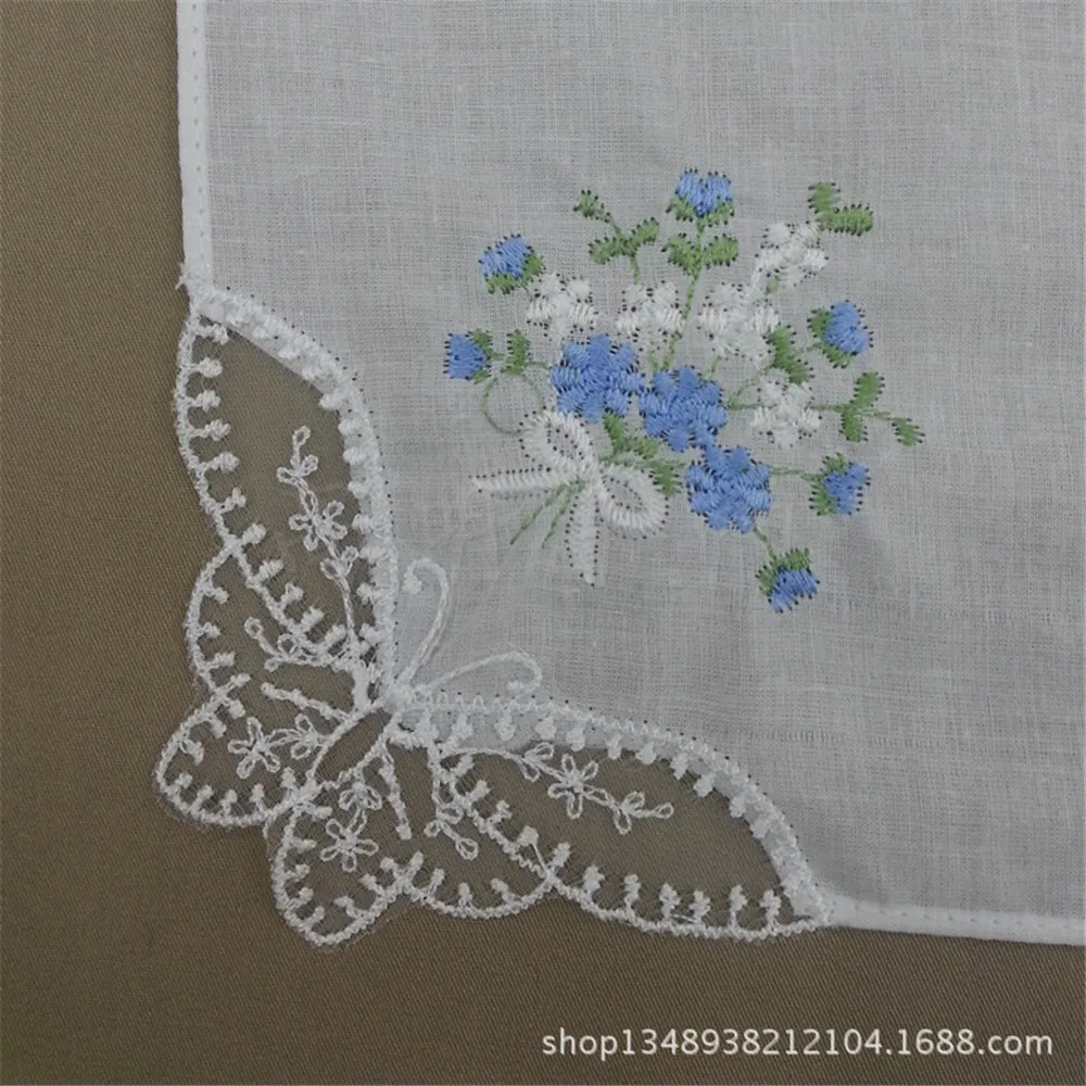 1 шт., хлопковое квадратное полотенце с вышивкой и цветочным кружевом