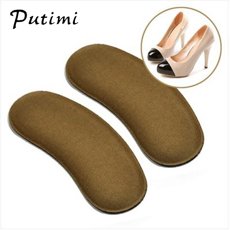 

Putimi 5 Pairs Foot Care Sticky Fabric High Heel Inserts Insoles Pads Cushion Liner Adhesive Foot Pads for the Heels Feet Care