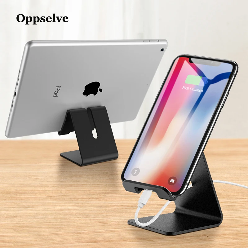 

Oppselve Universal Mobile Phone Holder Stand Metal Holder For Phone For iPhone X S 8 Samsung Desk Tablet Stand Cell Phone Holder