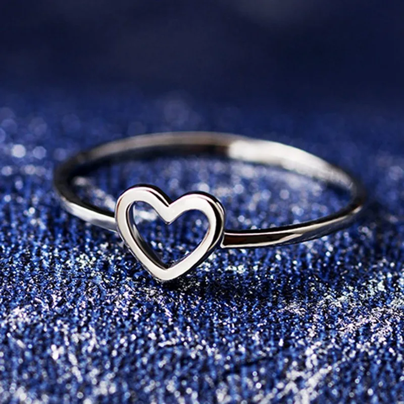 

1PC Women Ring Hollow Heart Ring For Couple Wedding Promise Infinity Eternity Love Jewelry Boho Mujer Gifts