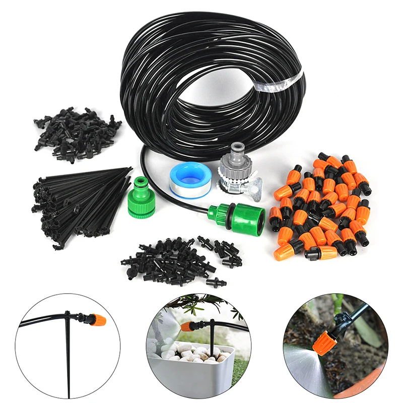 25m DIY Automatic Micro Drip Irrigation System Plant Self Watering