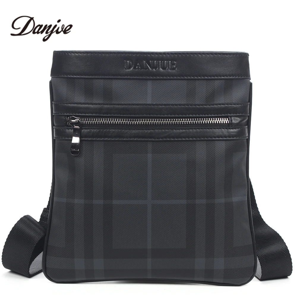 

DANJUE High Quality PU Man Bag Men Messenger Bag Trendy Business Bags Vertical Printing Men Shoulder Bag Thin Leisure New Style