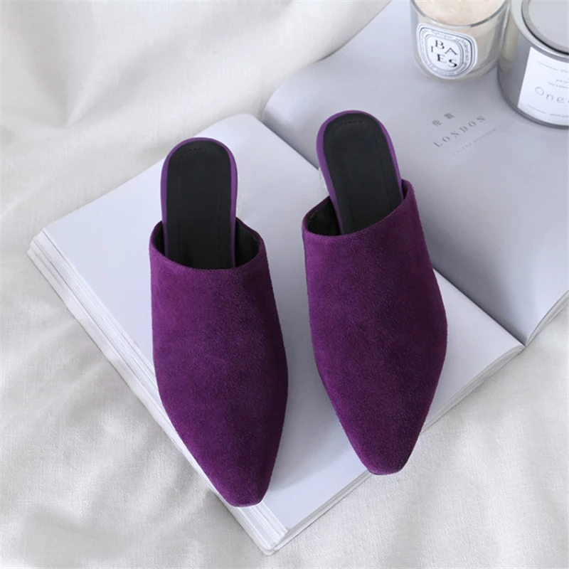MSSTOR Kid Suede Mules Shoes Women Outside Pointed Toe Sexy Fashion Purple Summer Shoes Transparent High Heels Women Slippers MSSTOR Kid Suede Mules Shoes Women Outside Pointed Toe Sexy Fashion Purple Summer Shoes Transparent High Heels Women Slippers