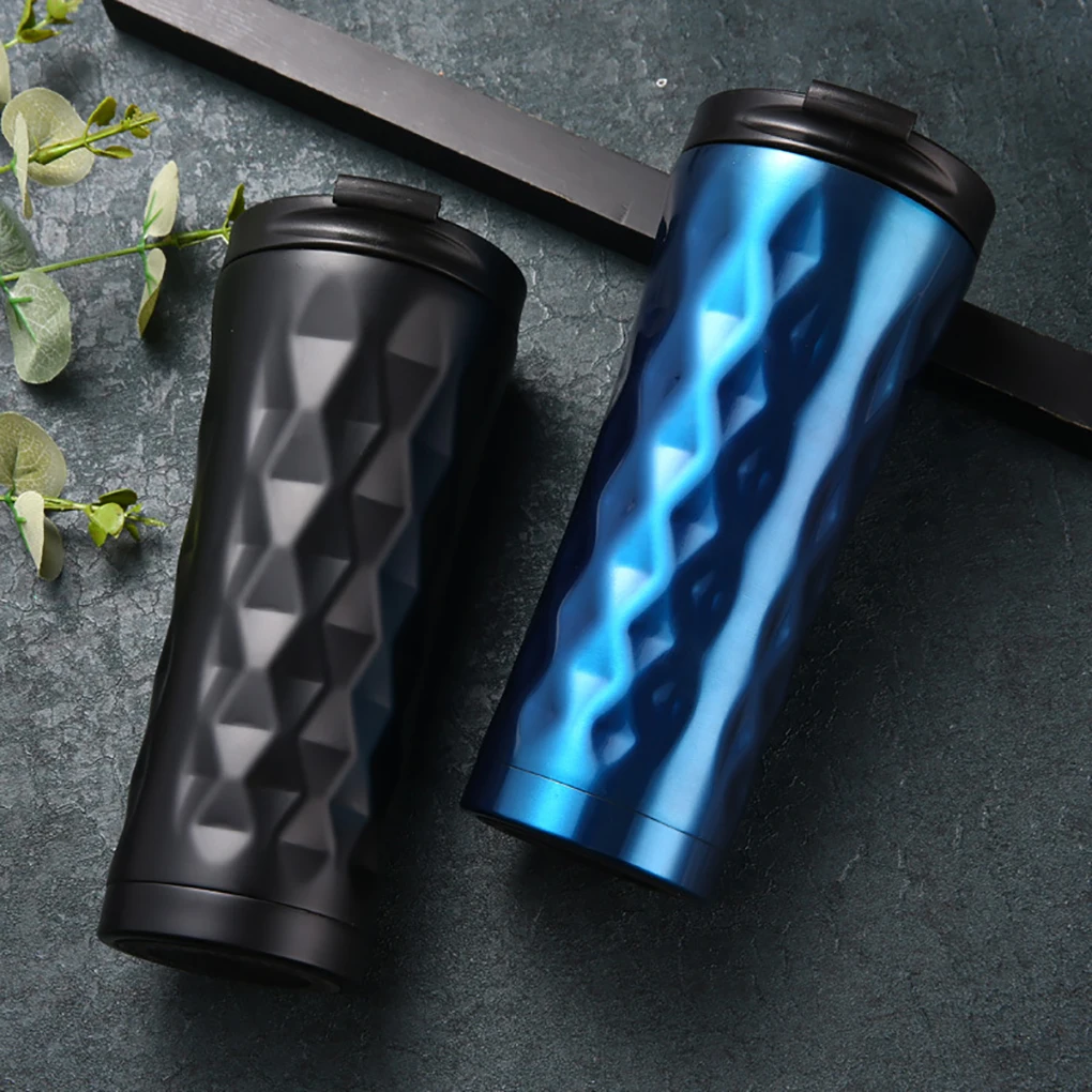 

500ml Double Wall Stainless Steel Car Coffee Mug Thermos Cup Insulated Sports Daily Vacuum Water Bottle