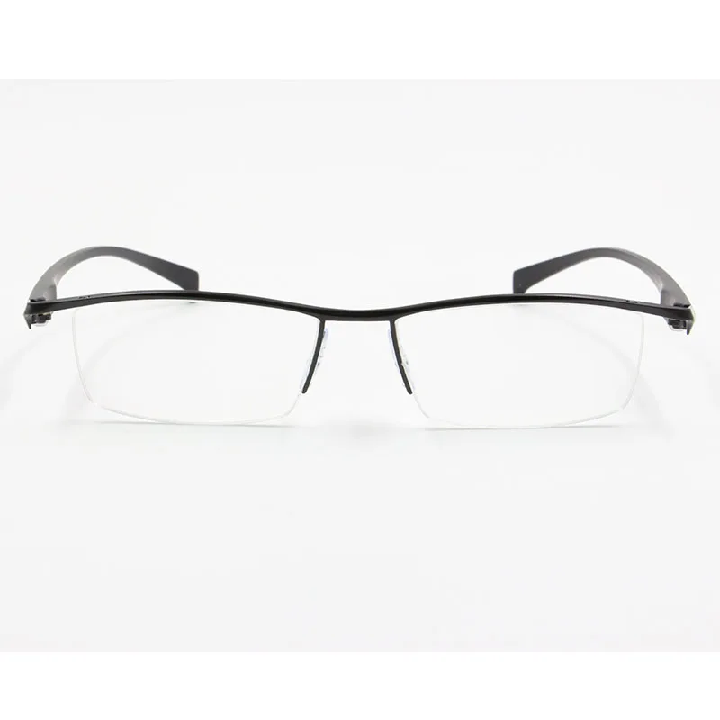 BCLEAR 新メンズビジネス眼鏡フレームハーフリムブランドチタン合金近視メガネ超軽量ファッションスクエア眼鏡フレーム