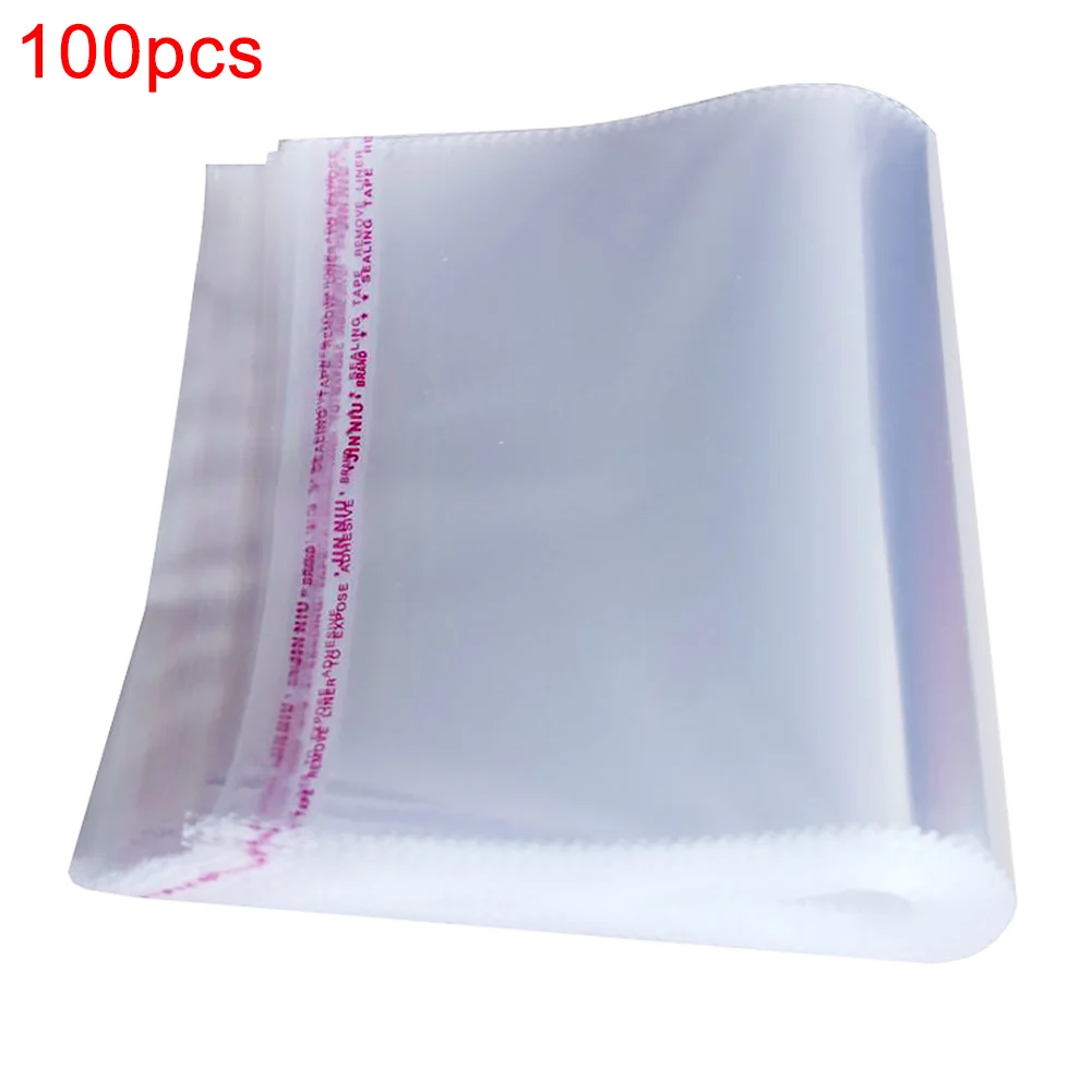 

100Pcs/Pack Plastic Envelopes Waterproof Poly Transparent Mailers For Jewelry Shipping Bags OPP Stickers Storage Packaging Gift