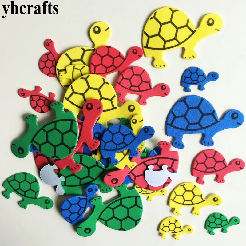 

44PCS/LOT,Turtle tortoise foam stickers Early learning educational craft diy toys Kids room ornament Color learning Creative OEM