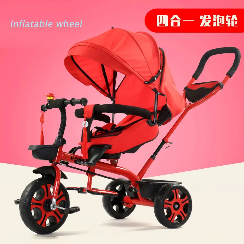 4 в 1, детская трехколесная коляска с поворотным сиденьем, детская коляска, детская коляска, велосипед, можно сидеть, лежа, коляска