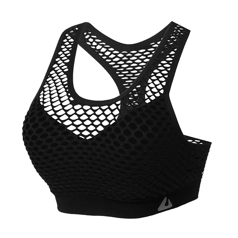Mesh Hollow Out Sport Bra Top Fitness Sports Bra Breathable Shockproof