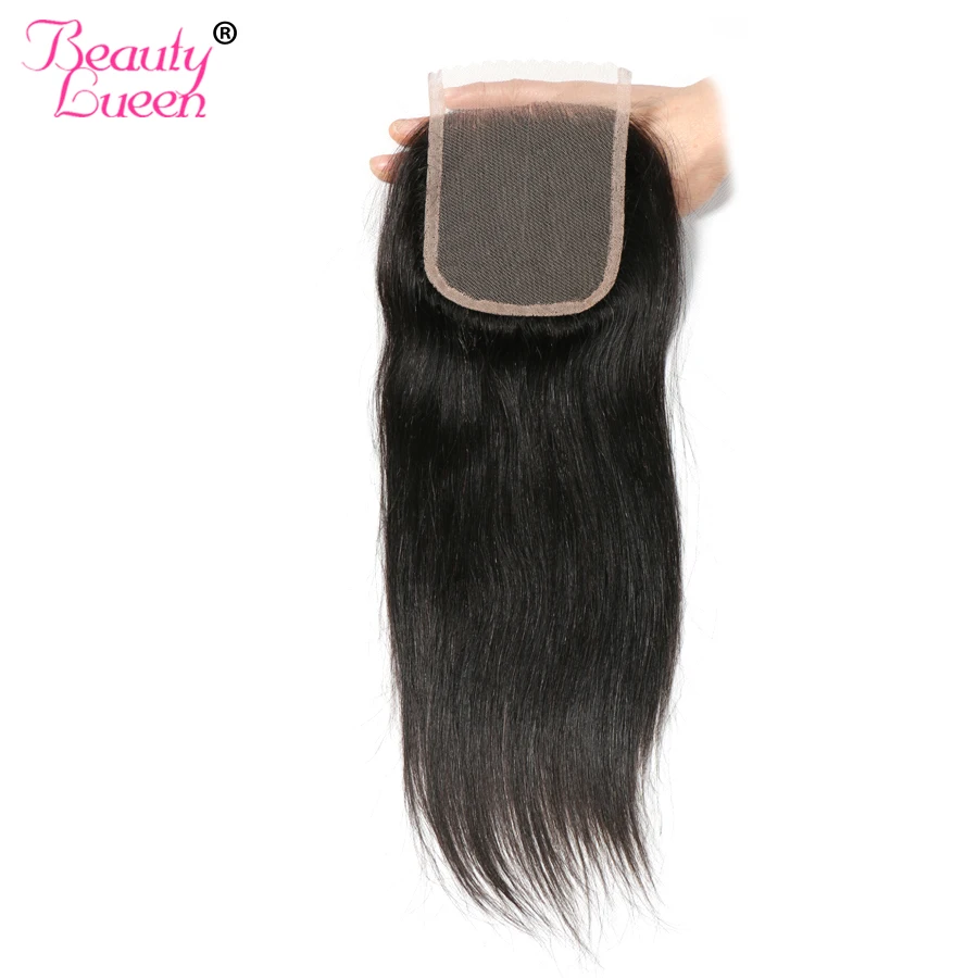 BEAUTY LUEEN 4 4 Lace Closure Straight font b Hair b font Brazilian Remy font b