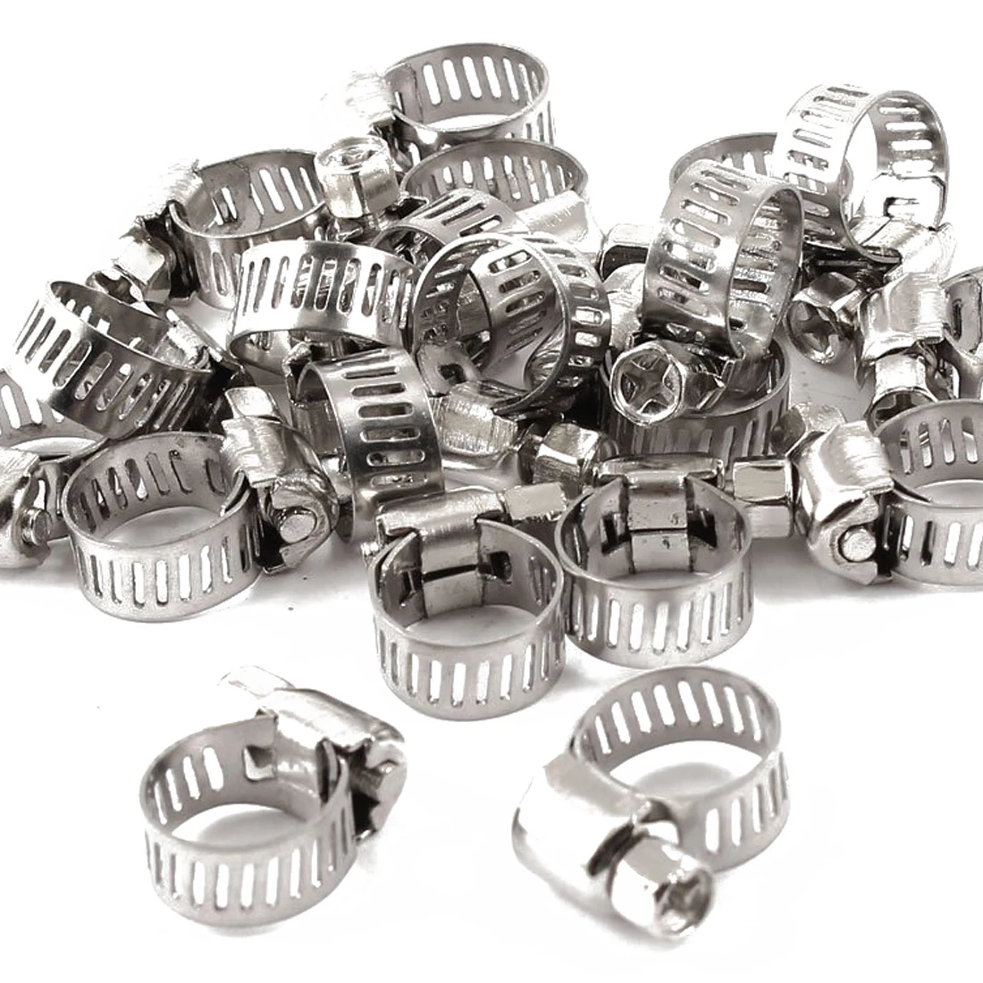 

AUTO -Adjustable 6-12mm Range Worm Gear Hose Clamps 20PCS Silver Tone