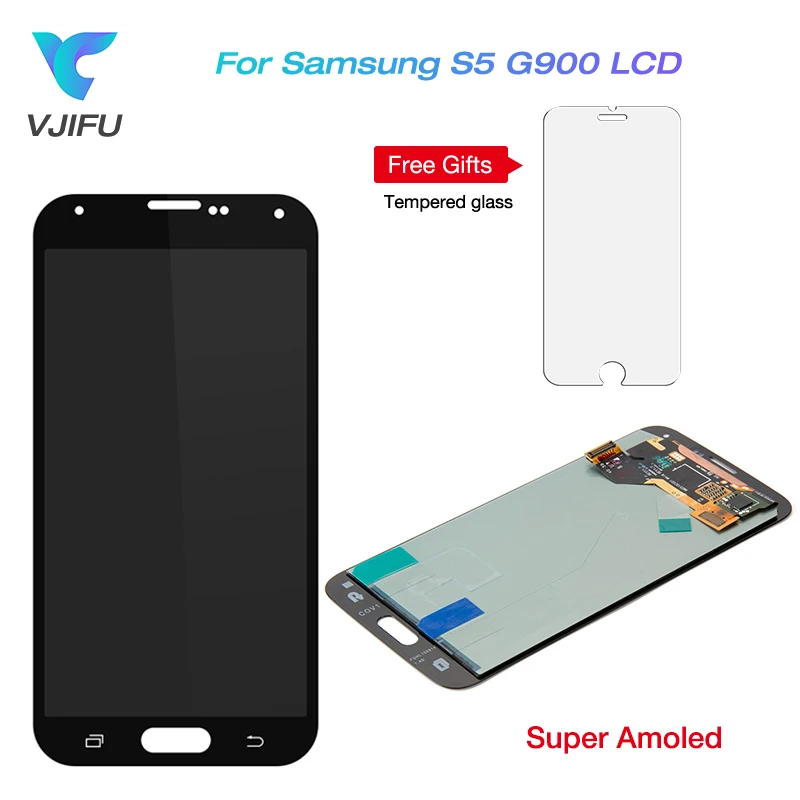 

Super Amoled 5.1'' S5 LCD Replacement for SAMSUNG Galaxy S5 G900 G900F G900A G900T Display Touch Screen Digitizer Assembly