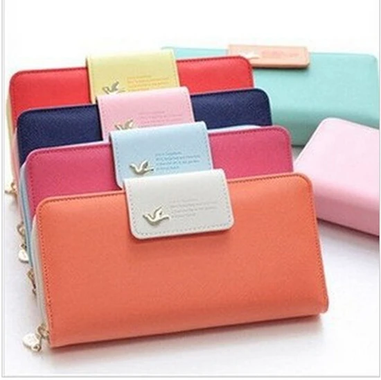  Hot Selling ! 2016 New Arrival High Quality Women Wallet Brand Women's Clutch  Bag Candy Color Woman Long  Purses 
