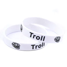 OBH 2 шт белый цвет гравированный Тролль силиконовый резиновый браслет для шутки