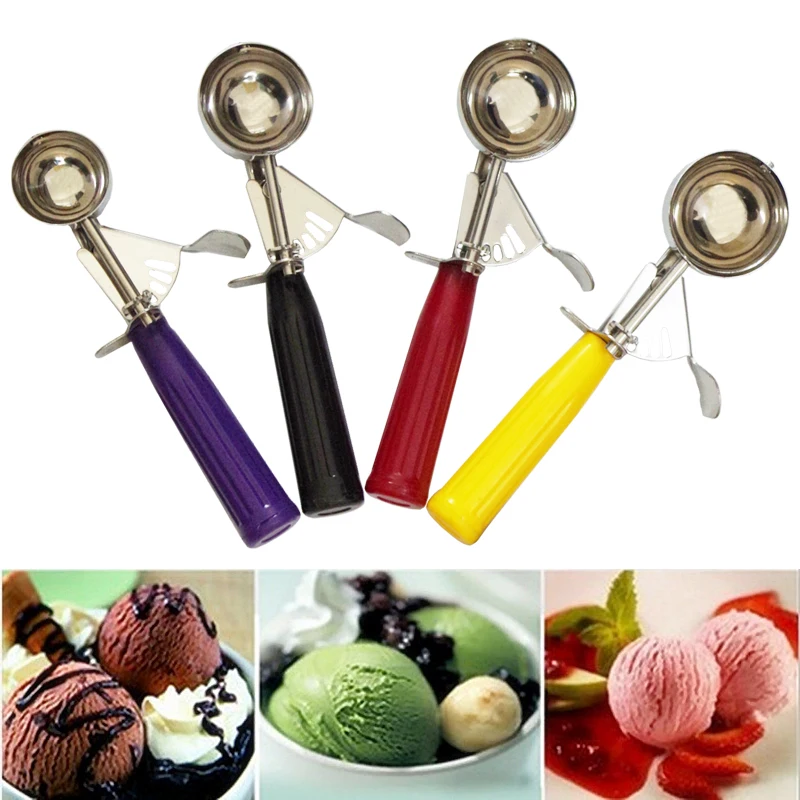 4 Sizes Stainless Steel Ice Cream Scoop Ice Ball Maker Ice Cookie Dough