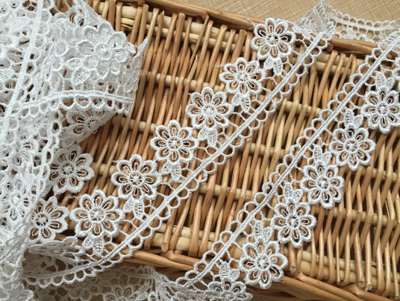 

10Yards 3.5cm Width French Lace Fabric Sewing Lace Manufacturer High Quality Cord Lace Trim For Bridal Dress