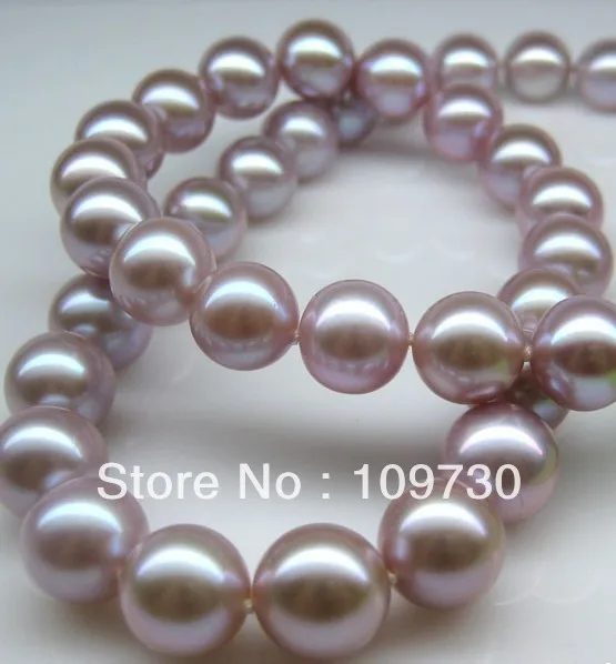 

Jewelry 00784 HUGE 13MM PERFECT ROUND SOUTH SEA GENUINE NATURAL LAVENDER PEARL NECKLACE 14KGP