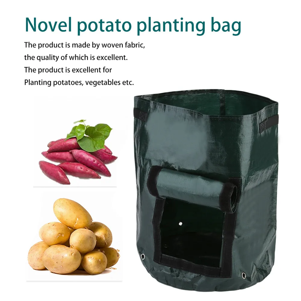 

1Pcs Vegetable Planting Bags Woven Fabric Bags Potato Cultivation Planting Garden Pots Planters Grow Bags Farm Home Garden PE