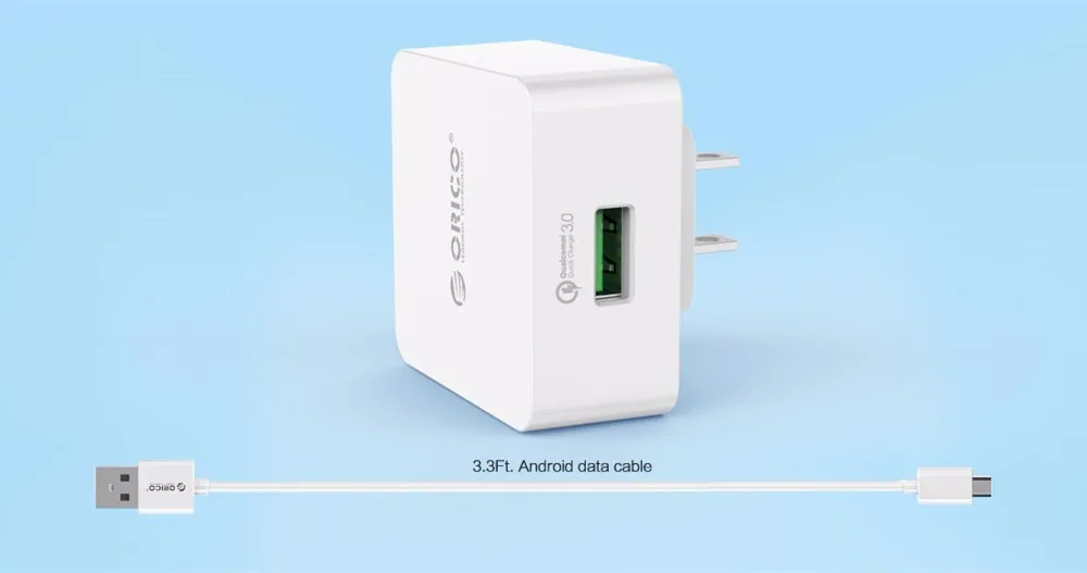 ORICO QC3.0 USB быстрое зарядное устройство с микро USB кабелем для samsung Xiaomi huawei