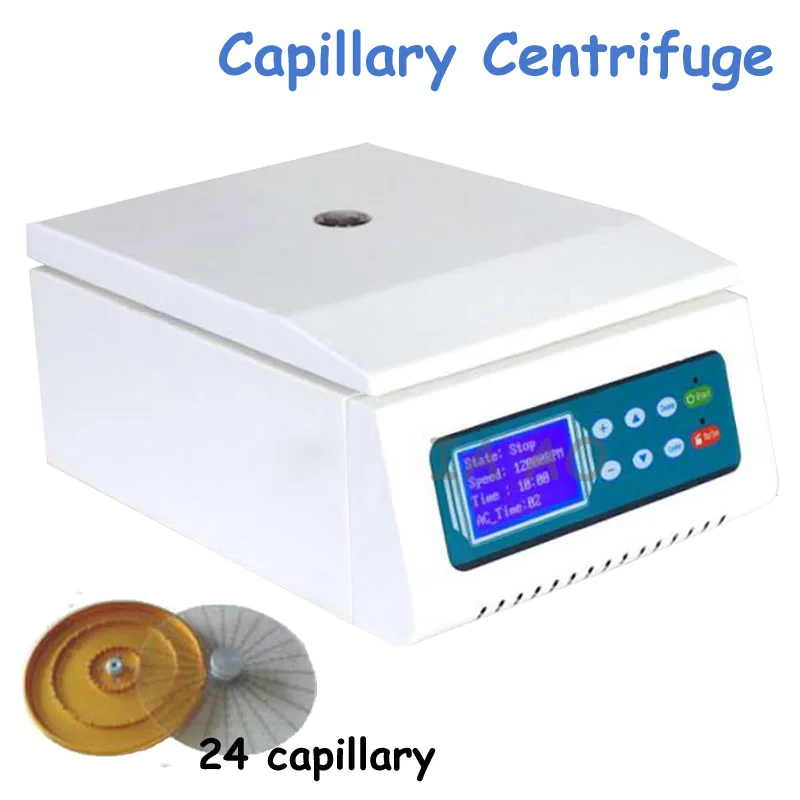 110/220V Capillary Centrifuge 12000RPM Hematocrit Centrifuge 24