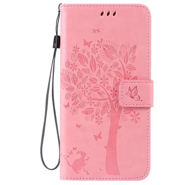 Большое дерево и cat тиснением мобильный телефон case для Sony F3212 F3216 C6 XA Ультра