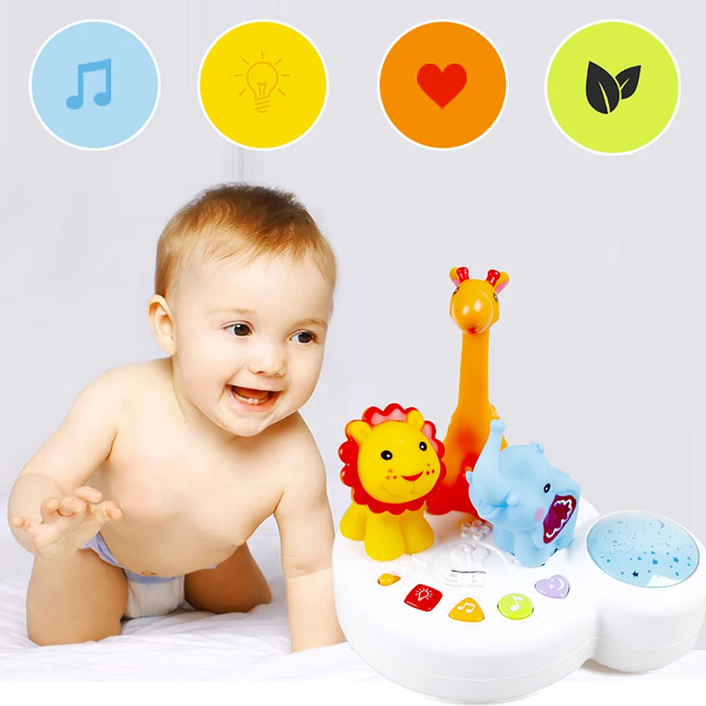 

Colorful Infant Sleep Toy With Light Music Animal Paradise Colorful Star Projection Baby Hypnosis Toy