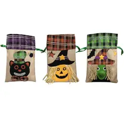 Хэллоуин Новогоднее украшение сумка Дети фестиваль мешок конфет ведьма тыквы Drawstring сумка тыквы свет мастер сумка Косплэй