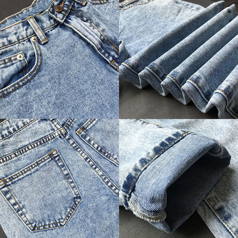 BF Loose New Women Jeans High Waist Ankle Length Snow Casual Boyfriend Straight Pants 2018 Hot Sale Female Streetwear NZ242