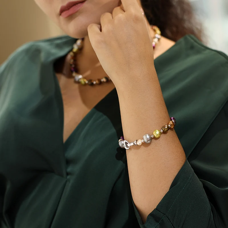 DAIMI набор разноцветных жемчужин, жемчужное ожерелье, браслет, натуральный жемчуг в стиле барокко, ювелирное изделие, подарок для женщин