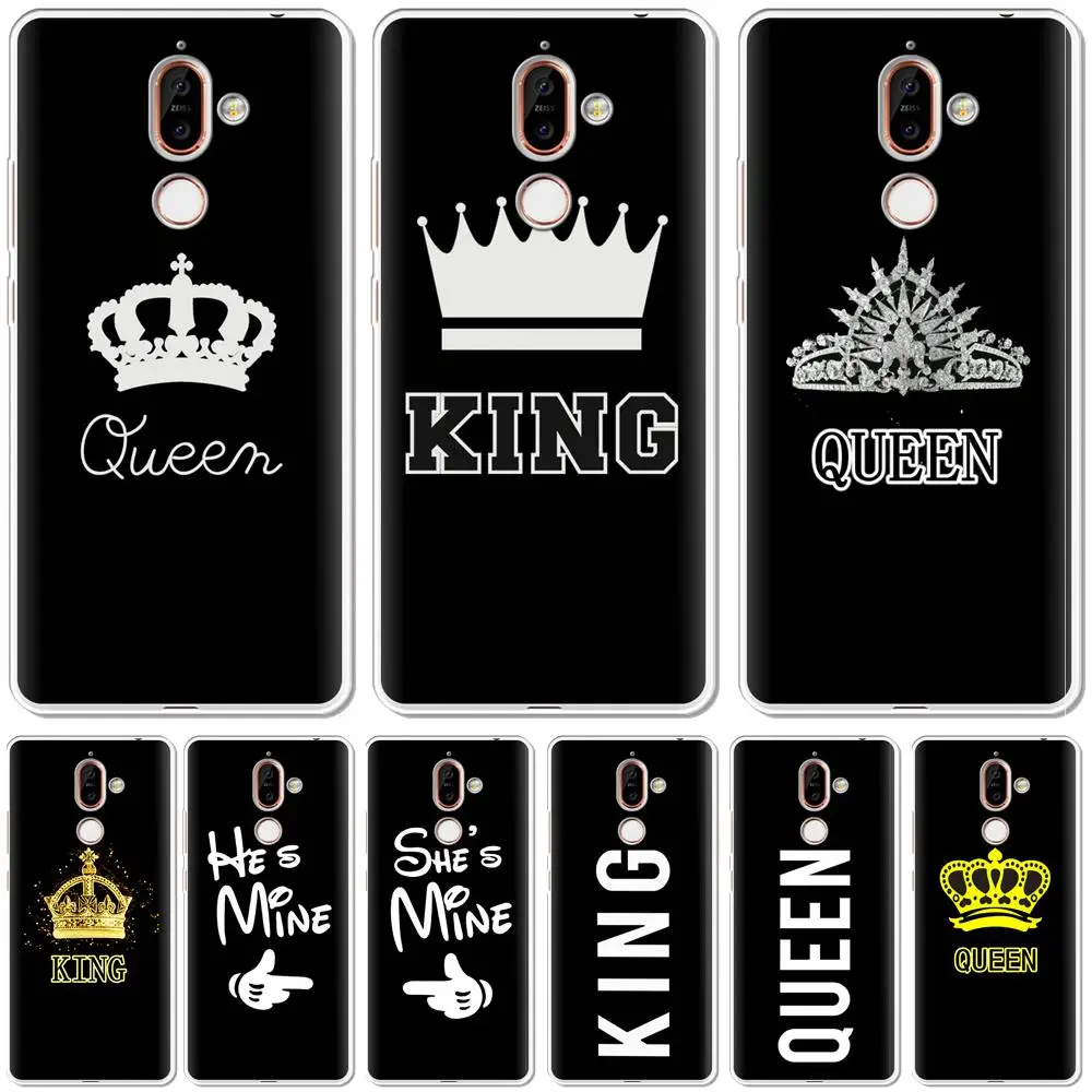 

King Queen Printed Phone Case For Nokia 8 7 6 5 3 2 1 Case X7 Soft Silicone For Nokia 7.1 6.1 5.1 3.1 2.1 Plus 2018 Back Cover