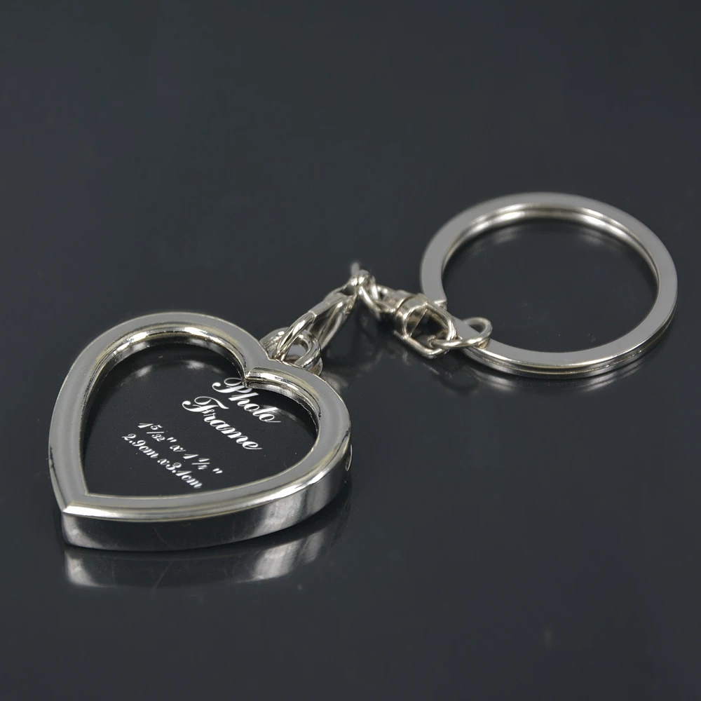

HJ Love Heart Photo Picture Frame Zinc Alloy Car Keyring Jewelry Keyfob Classic Pendant Keychain Lover Family Christmas Gift