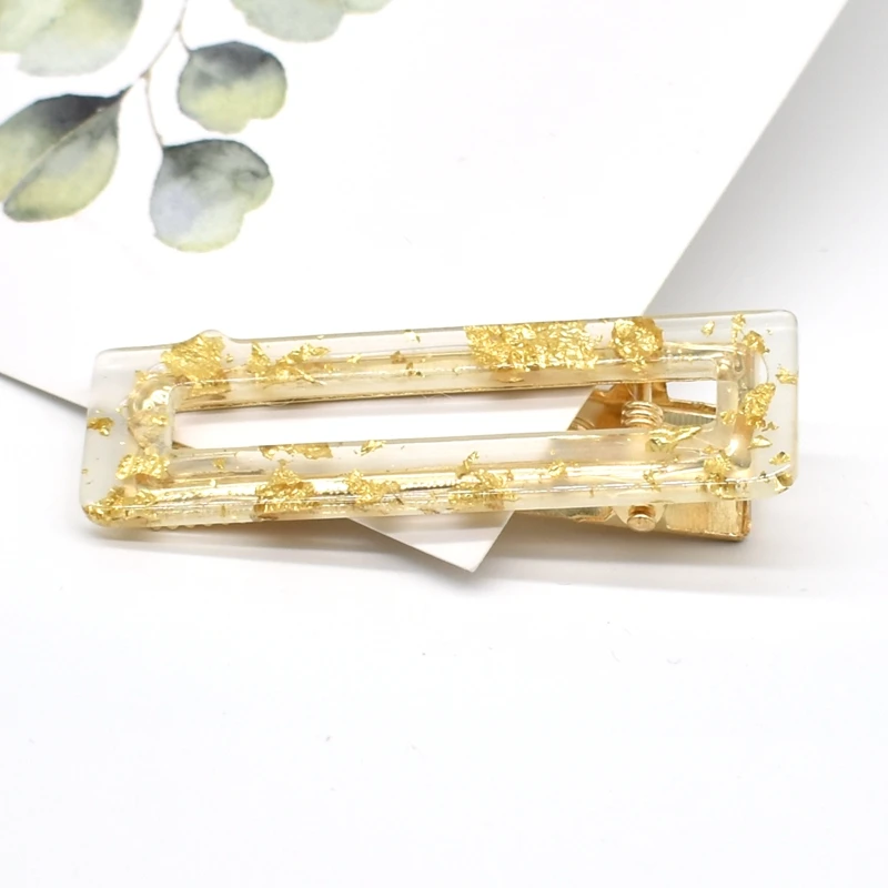Styles Women Girl Korea Hollow Geometric Waterdrop Acrylic Hair Clips Shiny Tinfoil Sequins Hairpin Accessories Barrette |