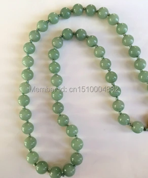 

shitou 00310 Fabulous Vintage Chinese Jade Jadeite Necklace Hand Knotted 22" long