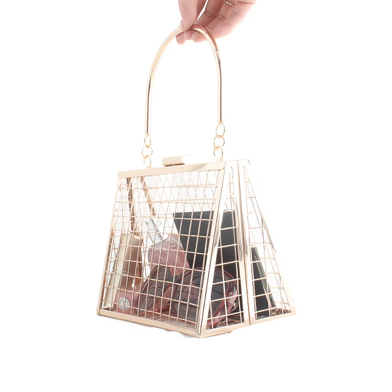 Gold Bolsa feminina, роскошные сумки, женские сумки, дизайнерский кошелек, сумки через плечо и через плечо, повседневный металлический полый чехол для телефона, сумка-кошелек - Цвет: Gold